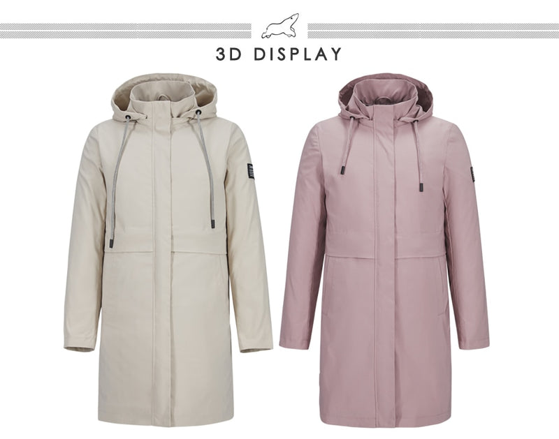 Hooded windbreaker trench coat / ICEbear