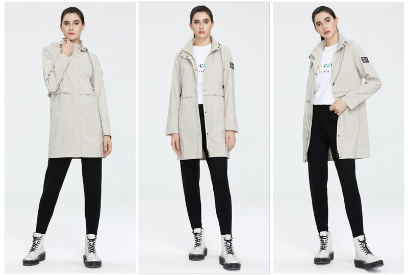 Hooded windbreaker trench coat / ICEbear