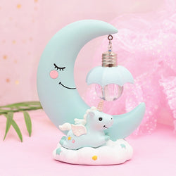 Led moon-shaped lamp for baby room decoration (pink and blue)