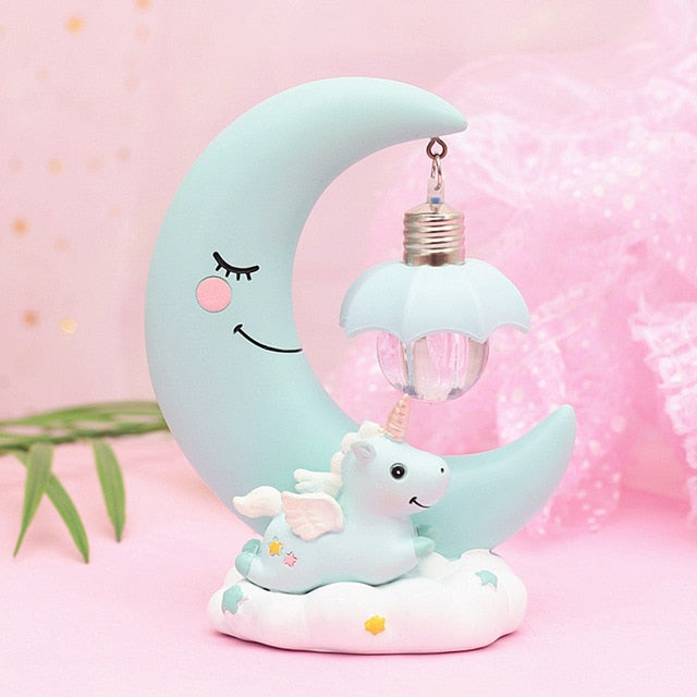 Led moon-shaped lamp for baby room decoration (pink and blue)