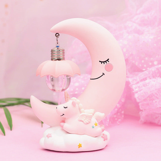 Led moon-shaped lamp for baby room decoration (pink and blue)